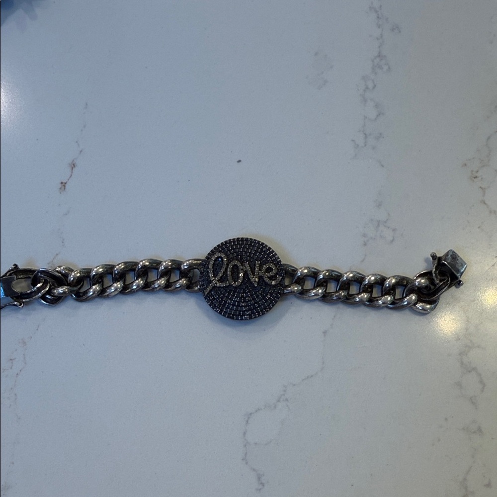 Silver 'Love' Chain Bracelet - Men's Accessory